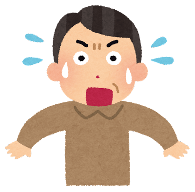 驚く中年男性